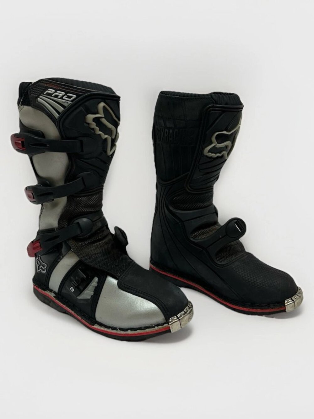 🏍️⚡ Fox Forma Pro JR Racing Boots Black/Silver Youth Kids Size 5 MX Boots ✨